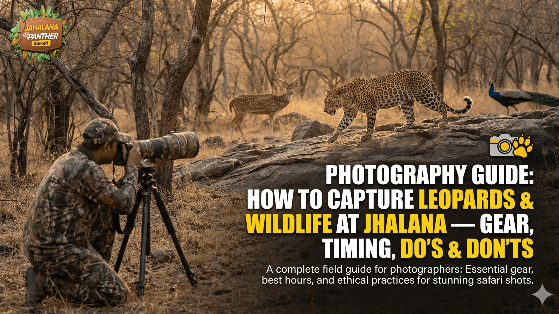 Photography Guide: How to Capture Leopards & Wildlife at Jhalana — Gear, Timing, Do’s & Don’ts