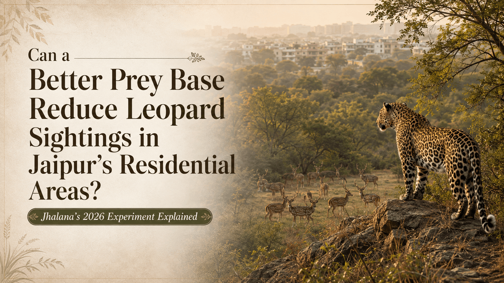 Can a Better Prey Base Reduce Leopard Sightings in Jaipur’s Residential Areas? Jhalana’s 2026 Experiment Explained